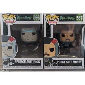 (RI2) Funko Pop Vinyl‎ Rick And Morty - Purge Suit Rick 566 Purge Suit Morty 567